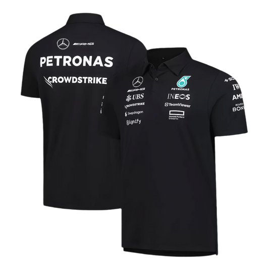 Mercedes Petronas Formula 1 Unisex Polo T Shirt Black