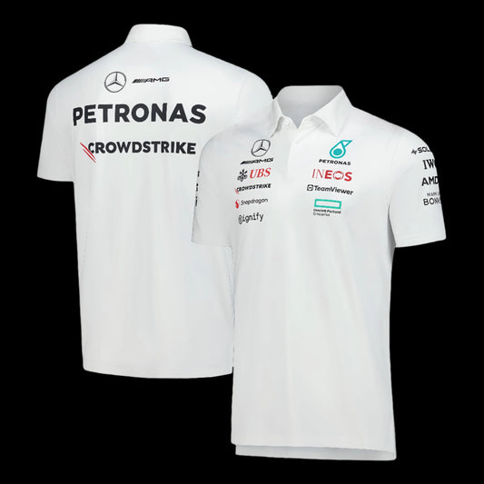 Mercedes Petronas Formula 1 Unisex Polo T Shirt White